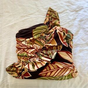 Zara strapless tropical print top